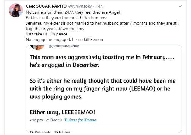 Actress Jemima Osunde tackled over her comment about a man that 'aggressively toasted' her in February but got engaged in December lindaikejisblog 4