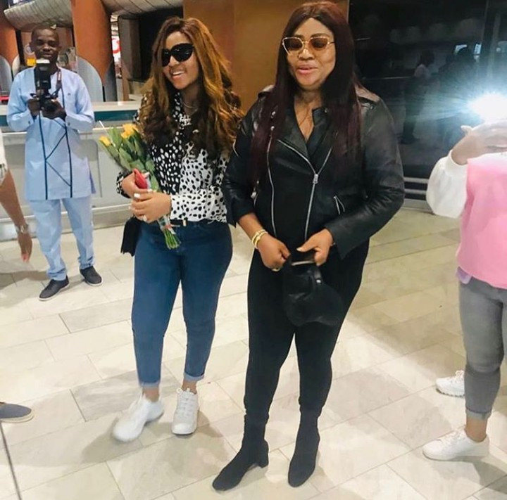 Living the good life! Rita Daniels updates her followers as she arrives Cape Town in style with daughter Regina Daniels