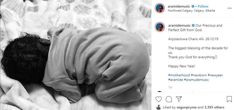 Singer Aramide welcomes baby girl with husband, Pelumi lindaikejisblog 1