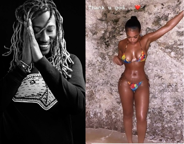 'Thank u God' - Future shows gratitude to God as he gushes over his girlfriend Lori Harvey's bikini body on Instagram