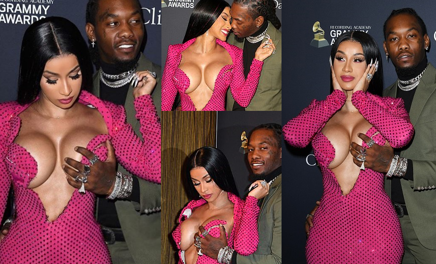 Offset grabs wife Cardi B's breast at Clive Davis' star-studded annual pre-Grammy gala (Photos)