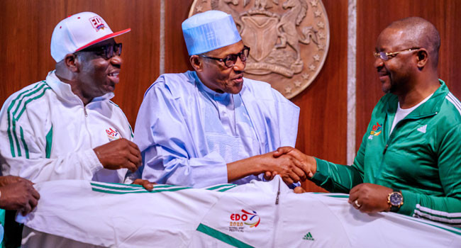 Buhari lights 'torch of unity' for National Sports Festival lindakejisblog 6