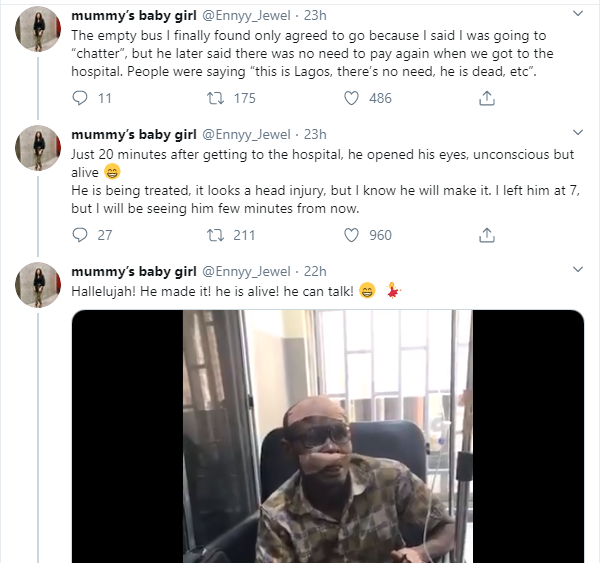 Lady narrates how she saved an accident victim's life after being told to leave him because 'this is Lagos' lindaikejisblog 2
