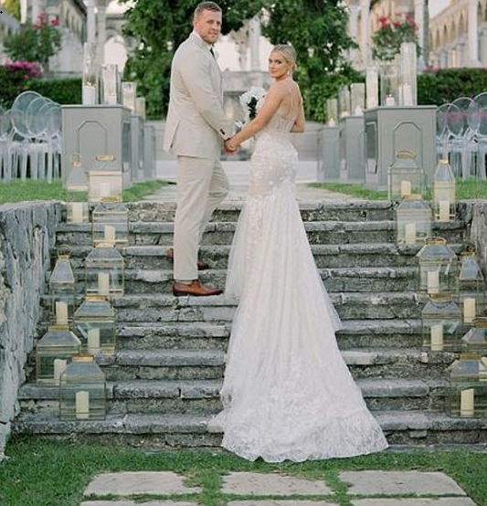 NFL star J.J. Watt shares pictures from his Bahamas wedding to soccer star Kealia Ohai