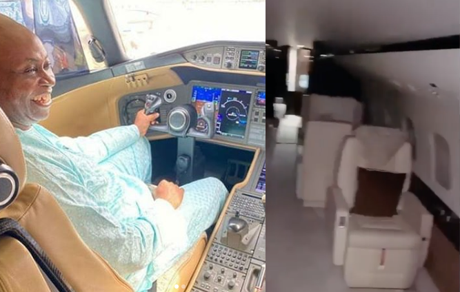 Check out inside the lavish $62m Bombardier express jet Davido's billionaire dad, Adedeji Adeleke just bought (Video)