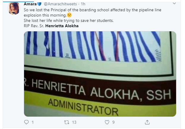 Principal of Bethlehem Girls College dies while rescuing students after pipeline explosion in Abule Ado lindaikejisblog 3
