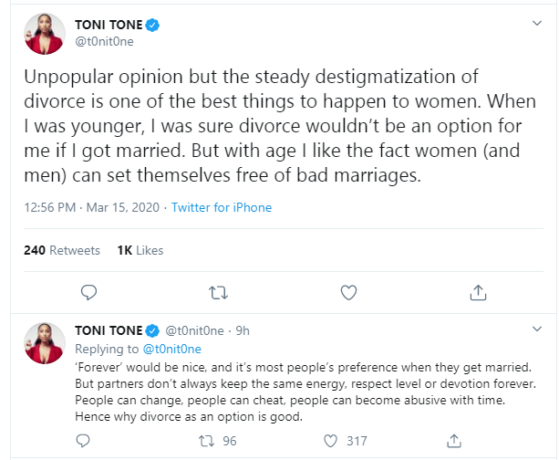 Destigmatization of divorce is one of the best things to happen to women - Actress Toni Tones lindaikejisblog 1