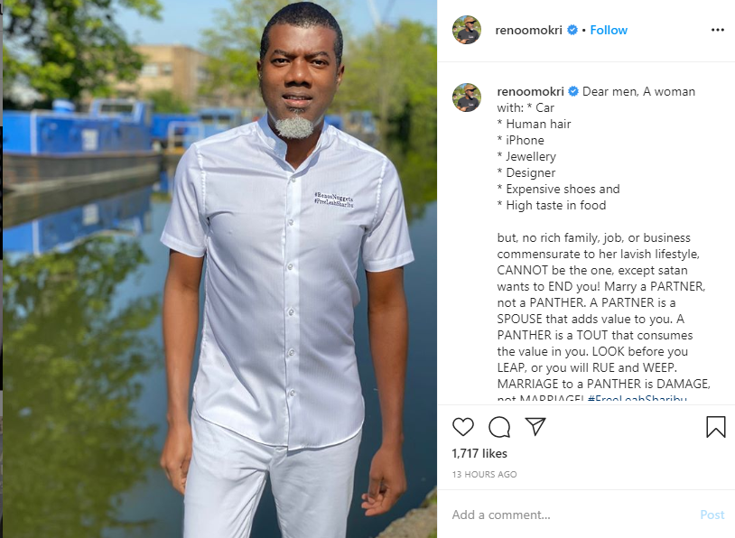 A lady with no commensurate source of income for her lavish lifestyle, cant be the one except Satan wants to end you - Reno Omokri lindaikejisblog 1