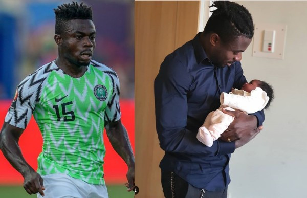 Super Eagles player, Moses Simon and wife Ibukunoluwa welcome a baby girl lindaikejisblog