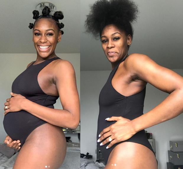 'Me at 20 weeks vs me at 15 weeks' - BBNaija Mikes wife, Perri shares baby bump photos