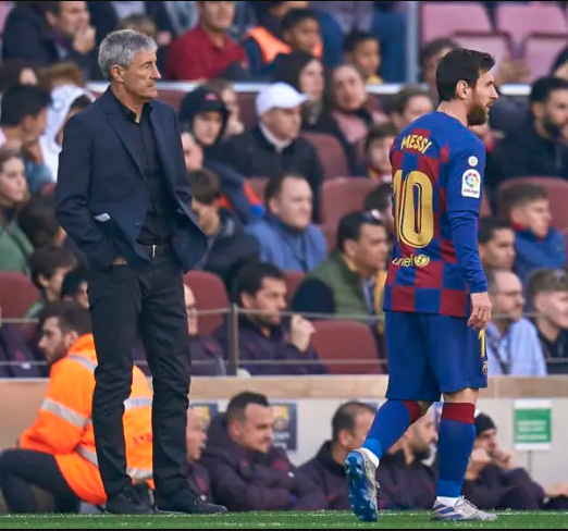 Barcelona coach, Quique Setien hits back at Lionel Messi for saying they can't win the Champions League playing in his style