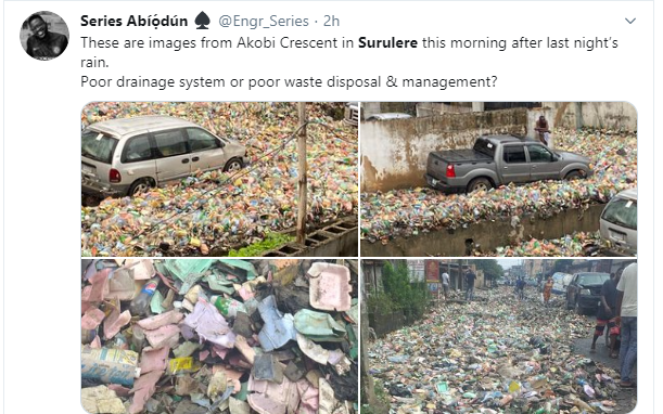 Surulere overtaken by debris after last night's rain lindaikejisblog 6