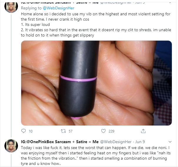 My vagina almost caught fire - Twitter user narrates how her vibrator started melting while using it lindaikejisblog 2
