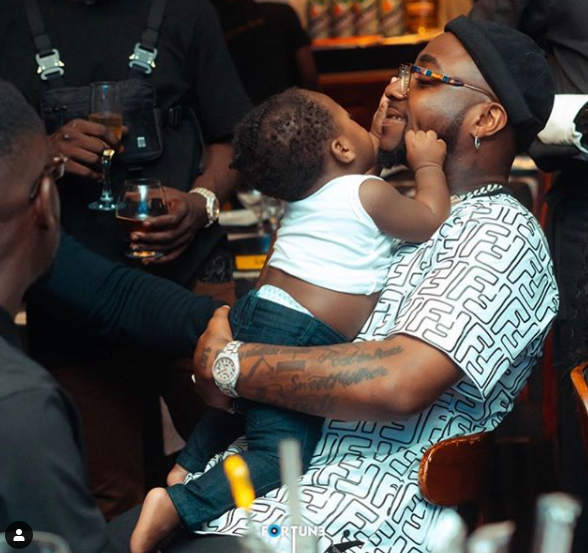 Your own child will be a future broke boy - Davido lampoons follower who described his son, Ifeanyi as a 'junior frog voice' lindaikejisblog