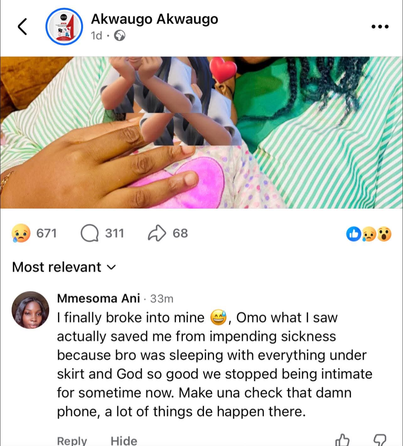 He was sleeping with everything on skirt - Nigerian woman says checking her husband