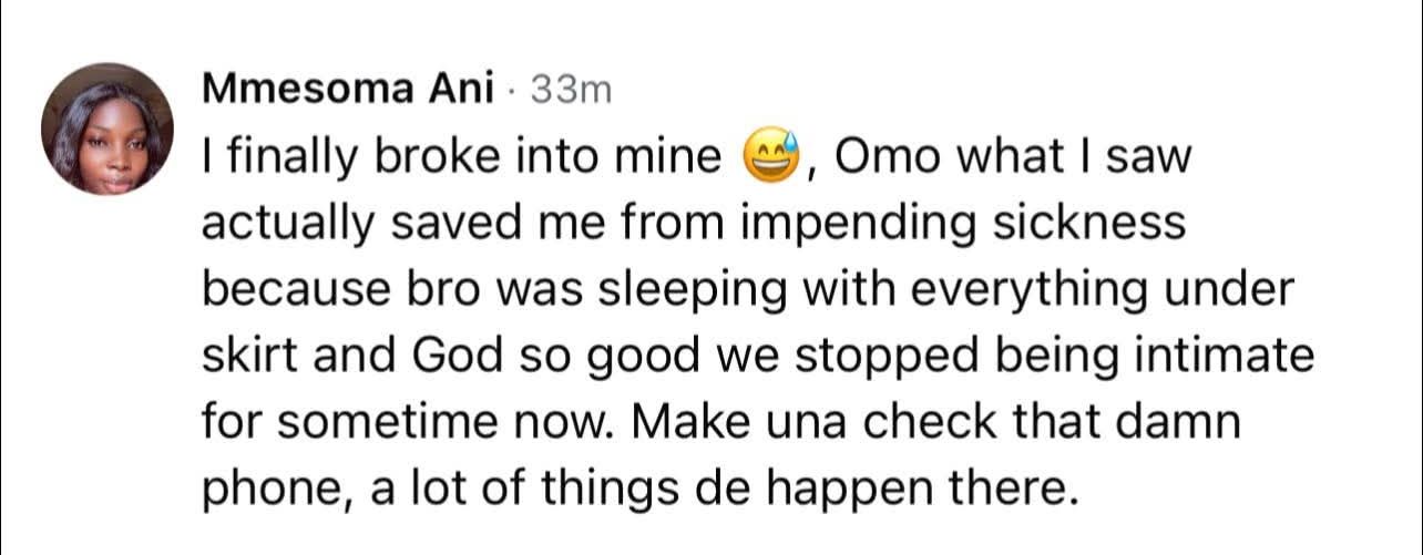 He was sleeping with everything on skirt - Nigerian woman says checking her husband