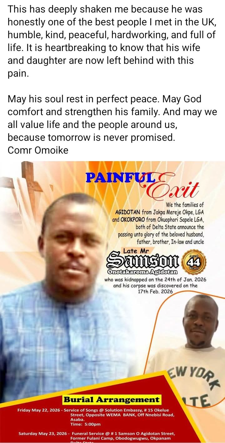UK returnee kidnapped and k!lled in Delta