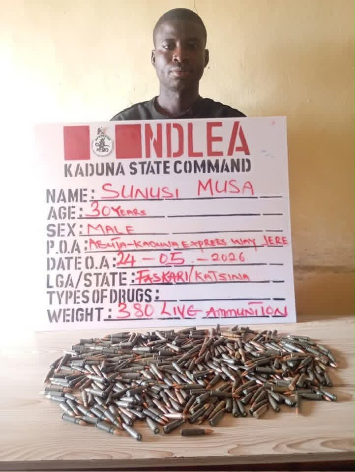 NDLEA intercepts military-grade ammunition in Kaduna, arrests couple for drug trafficking