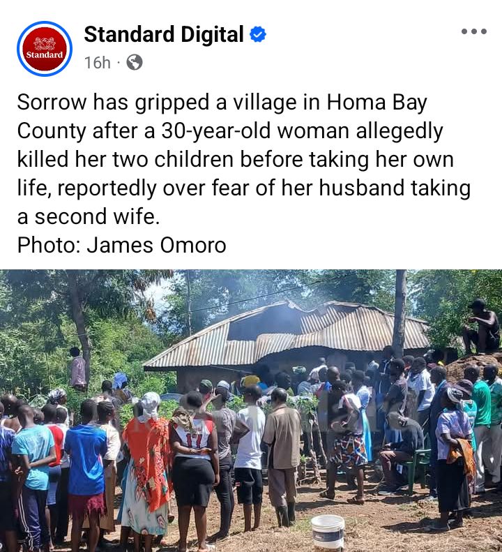 Kenyan woman allegedly sets house ablaze, k!lls her two children and commits su!cide after husband shares plans to marry second wife