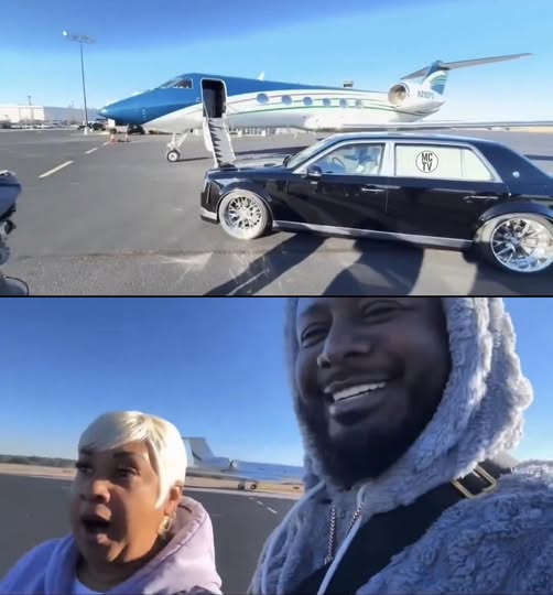 US singer T-Pain surprises his family with a new private jet he just purchased (Video)