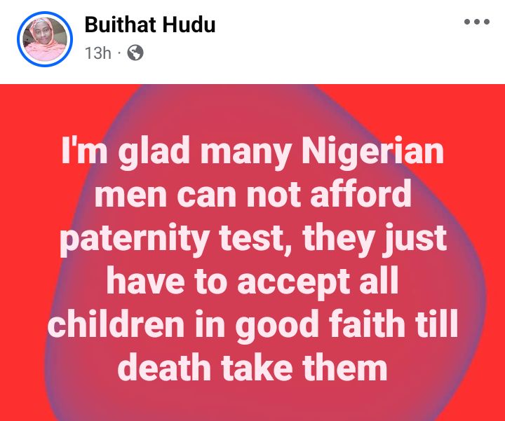 Before taking paternity test, please test to know if you can father a child first  - Nigerian woman tells men