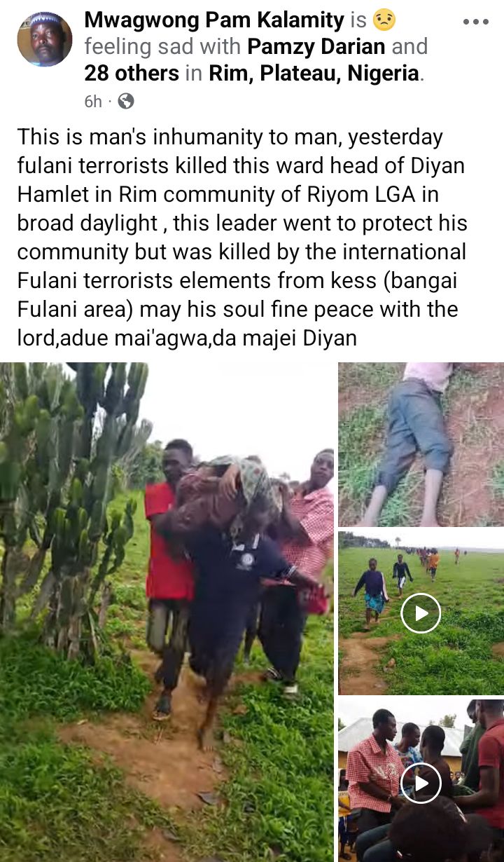 Gunmen k!ll village head in Plateau