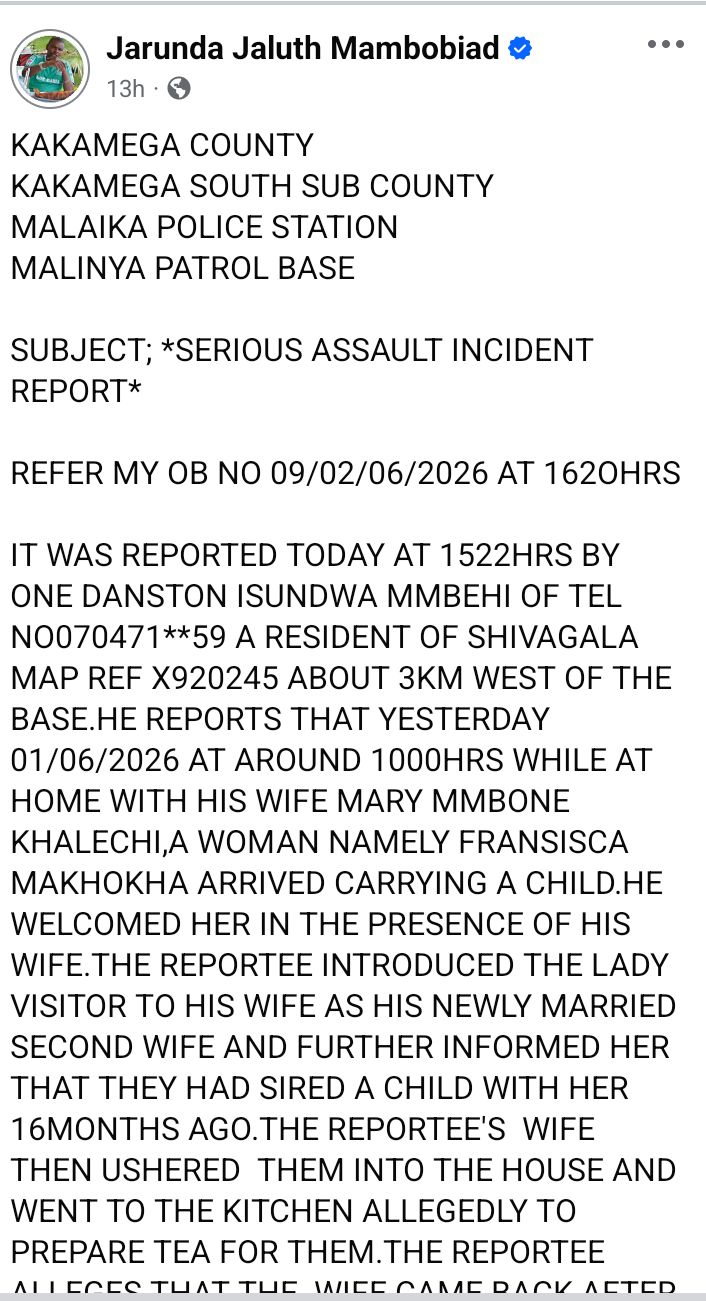 Kenyan woman attacks her husband with boiling water after he introduced his second wife