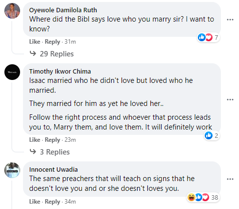 Opinions differ after clergyman Kingsley Okonkwo said ''Nowhere does the Bible say Marry Who You Love''