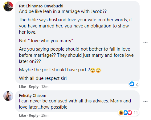 Opinions differ after clergyman Kingsley Okonkwo said ''Nowhere does the Bible say Marry Who You Love''