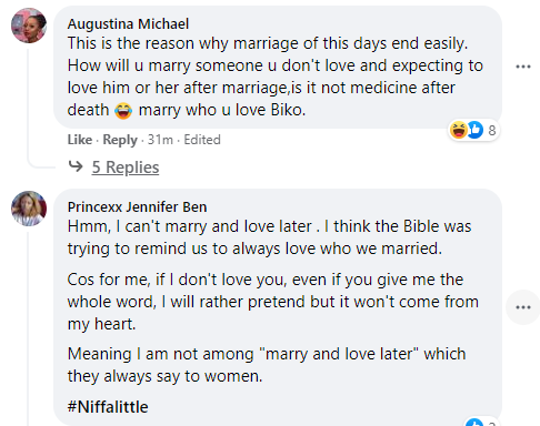 Opinions differ after clergyman Kingsley Okonkwo said ''Nowhere does the Bible say Marry Who You Love''