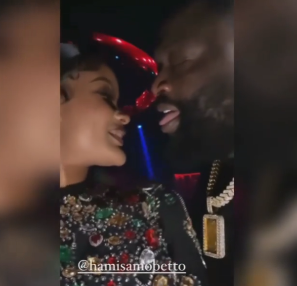 US rapper Rick Ross and Diamond Platnumz's babymama Hamisa Mobetto get cozy at a club in Dubai amid dating rumours (video)