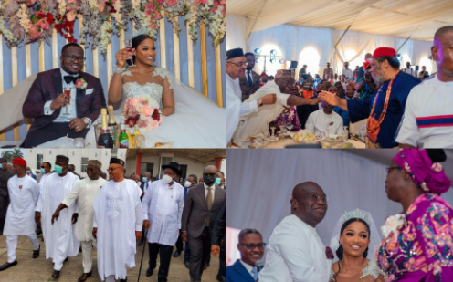 Aminu Tambuwal, Nyesom Wike, Godwin Obaseki, Pete Edochie, Ifeanyi Ugwuanyi, others at the wedding of Abia state governor, Okezie Ikpeazu's son (photos)