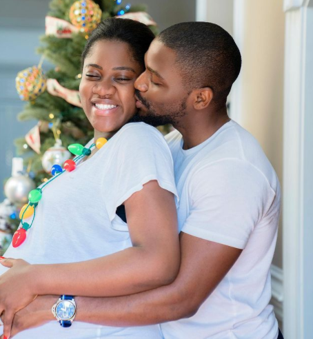 Lovely photo of reality TV star, Tobi Bakre and his expectant wife