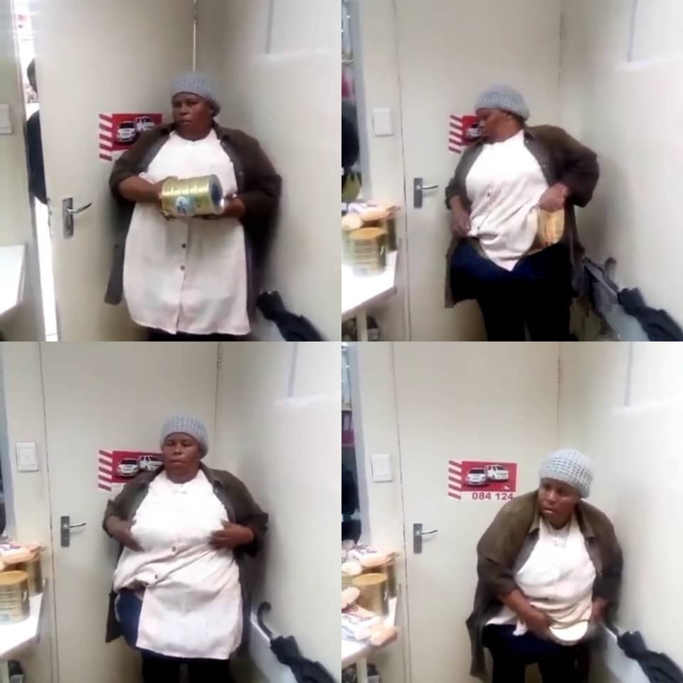 Lady goes viral after video showing her offloading the items she stole from a store was shared online (video)