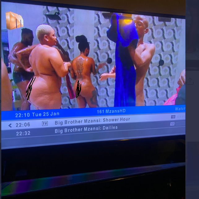 Big Brother South Africa contestants flash their boobs, penis and booty as they shower together