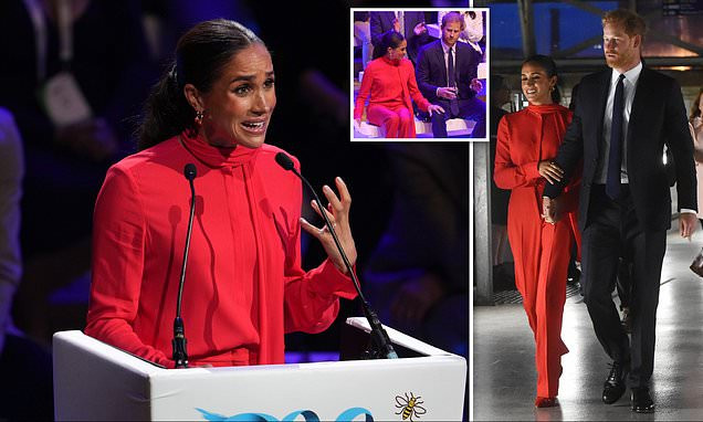 "I was the girl from Suits. How am I here?" - Meghan Markle reveals her struggle with self-doubt in first UK speech since stepping down as working Royal (videos)