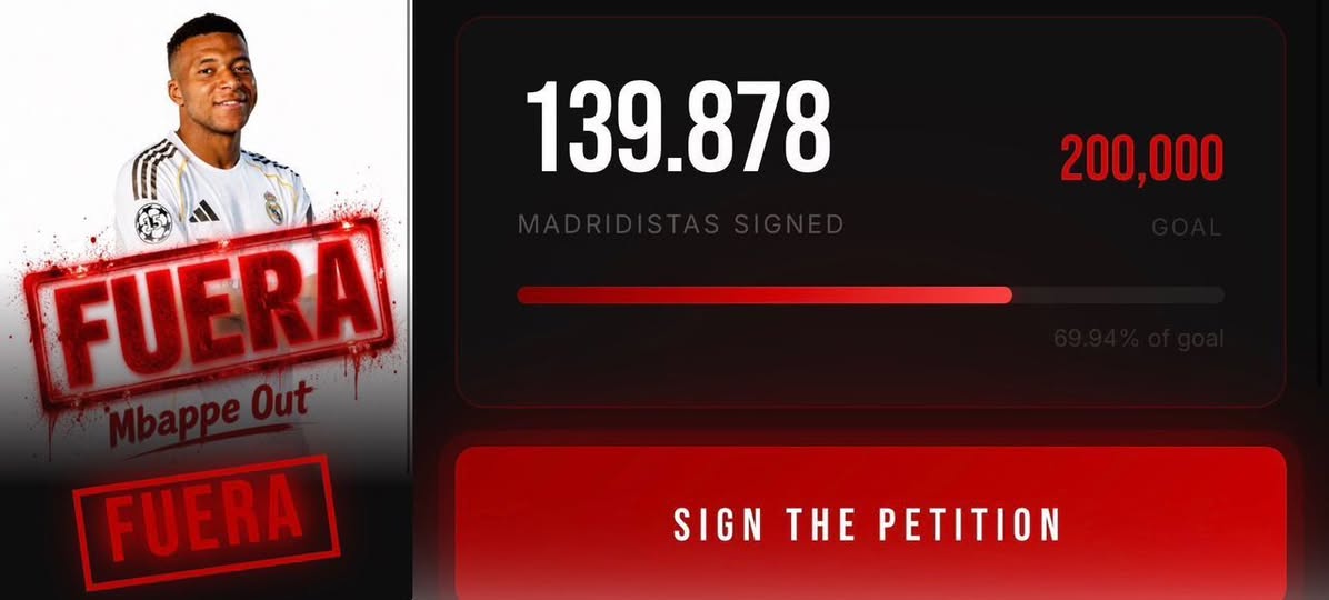 More than 4 million Real Madrid fans sign petition demanding Kylian Mbappe is soldÂ after spotting him on holiday with his girlfriend