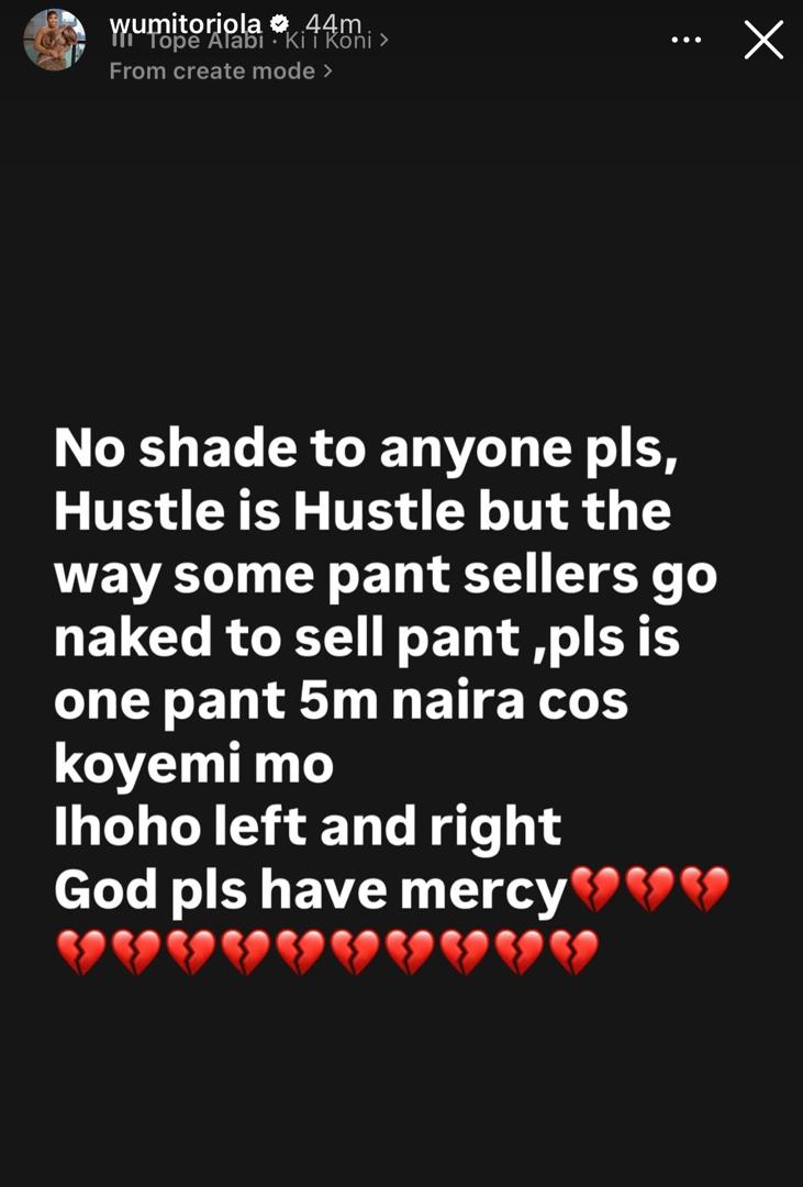 ?Is one pant ?5m?? ? Actress Wunmi questions sellers going ?extra? just to market underwear