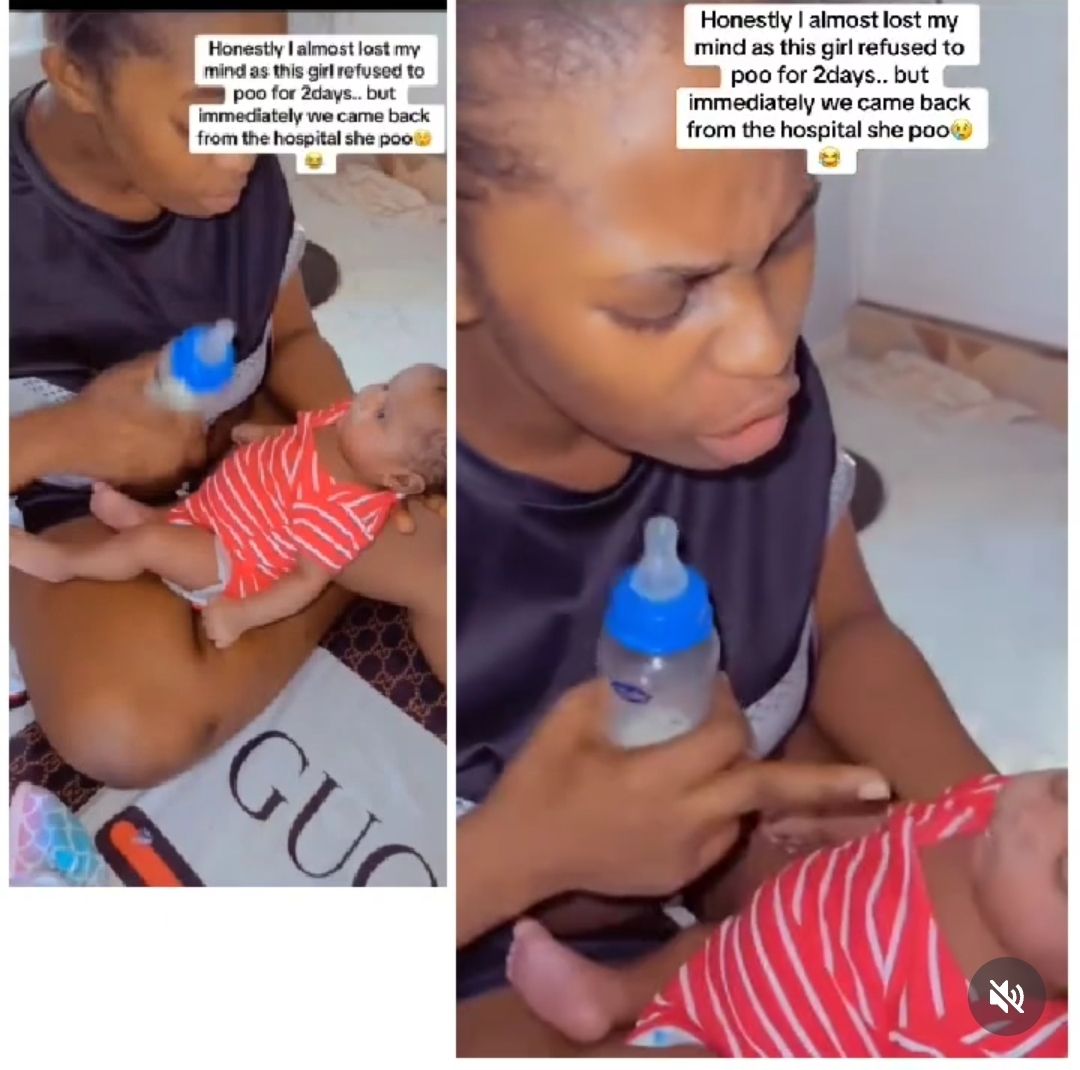 I almost lost my mind after my baby refused to p for 2 days  mum reacts as infant finally relieves herself after hospital visit
