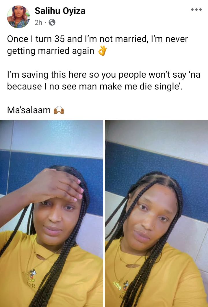 If I’m still single at 35, I will never get married - Nigerian woman says
