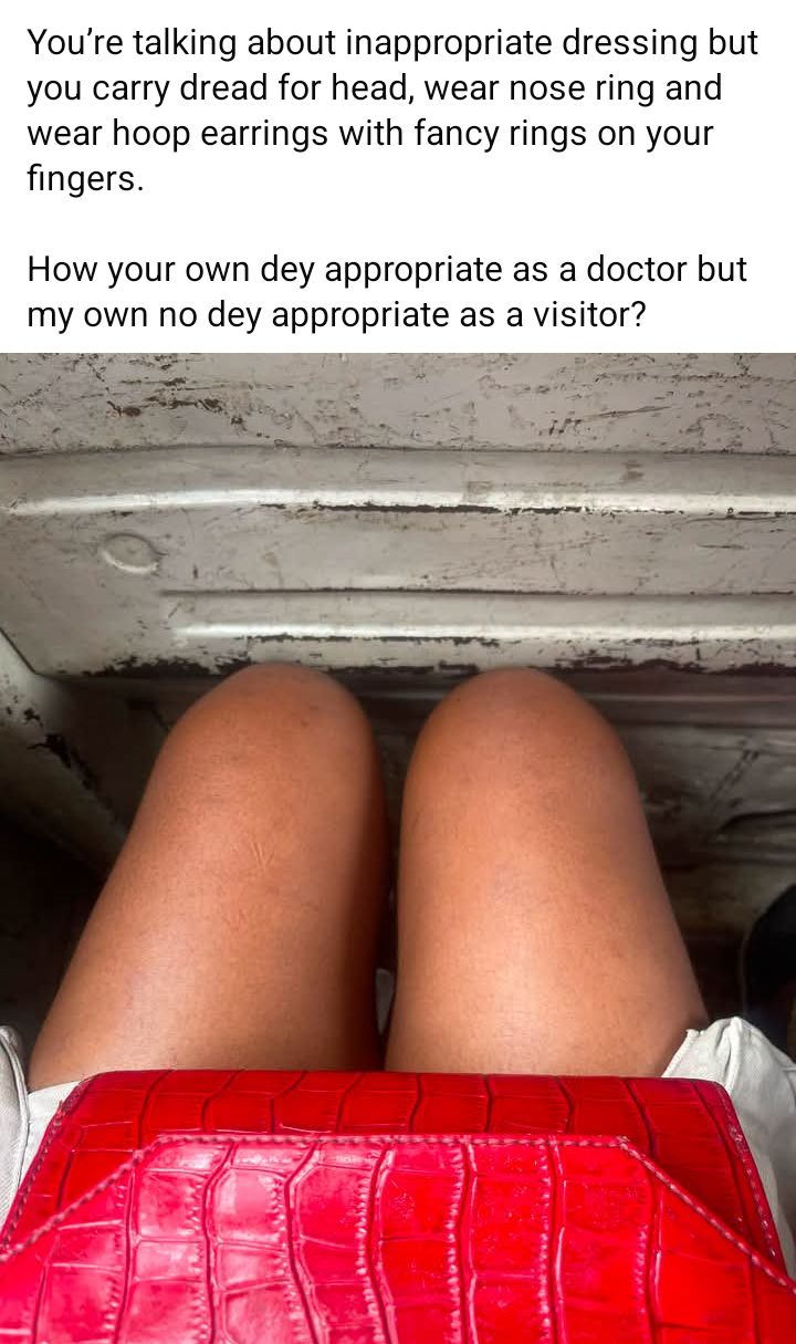 Am I your employee or child? Nigerian lady tackles female doctor who claimed she "dressed inappropriately" to the hospital