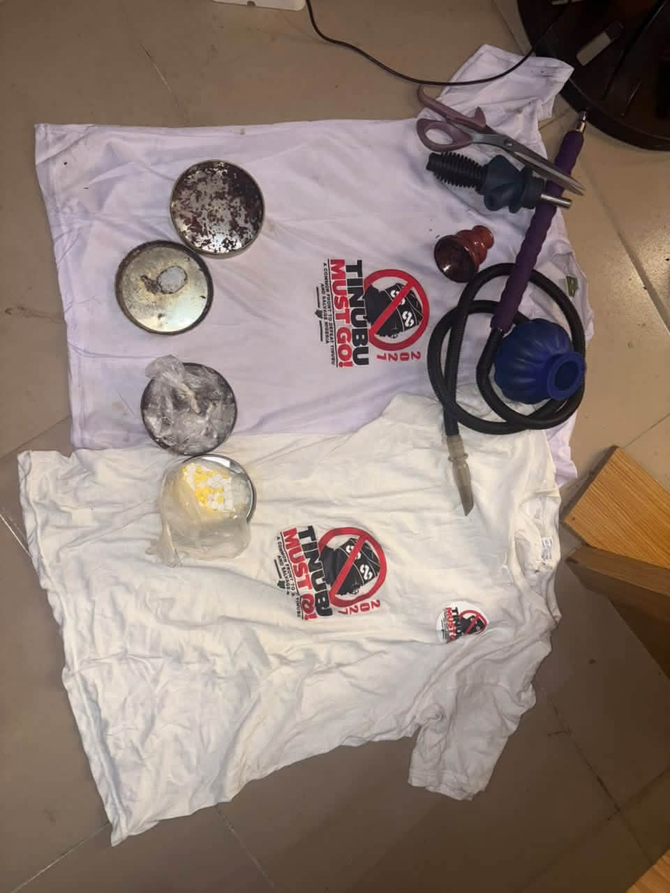 “Tinubu Must Go” T-shirts: Suspects arrested for alleged thuggery, drug possession - Borno police