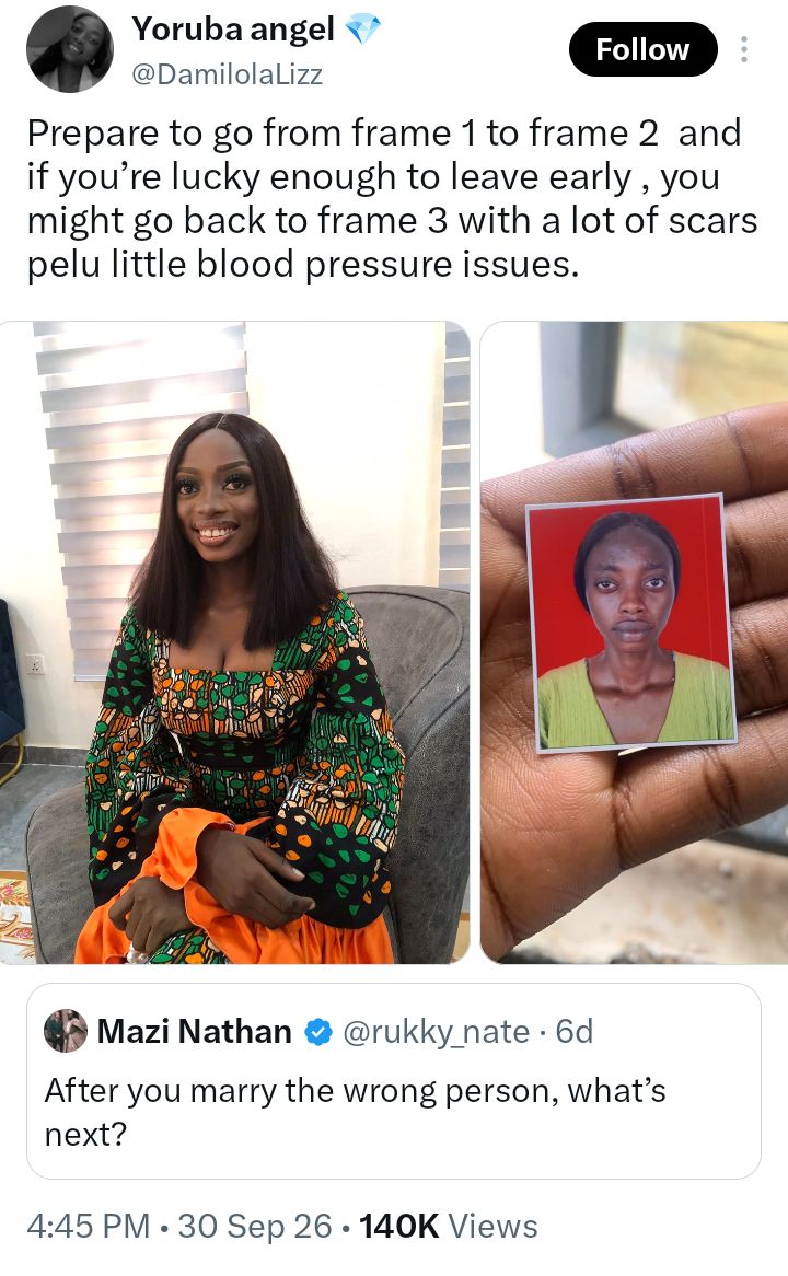 Nigerian lady shares before-and-after photos of herself showing the physical toll of ‘marrying the wrong person’