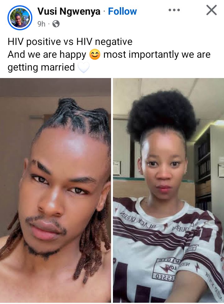 We are getting married - HIV-positive man announces upcoming wedding with his HIV-negative girlfriend