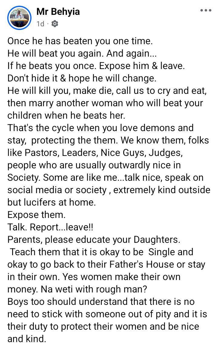He will not change - Broadcaster advises women in abusive relationships to leave
