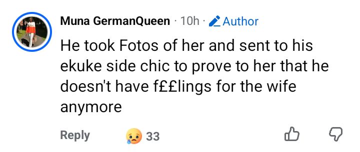Men now take unclad photos of their wives and send to their side chicks to prove points - Nigerian lady claim
