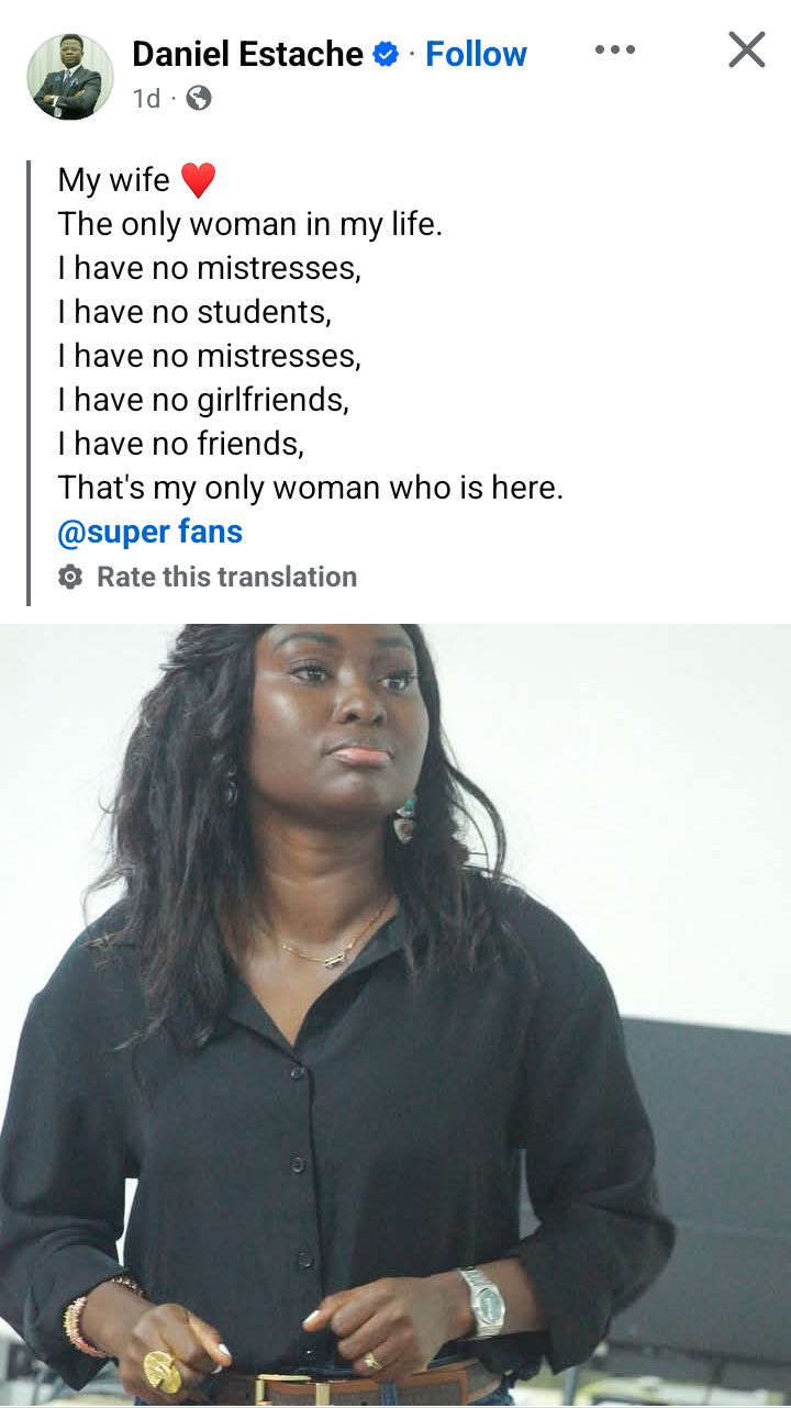 My wife is the only woman in my life. I have no mistresses - Pastor publicly declares his faithfulness