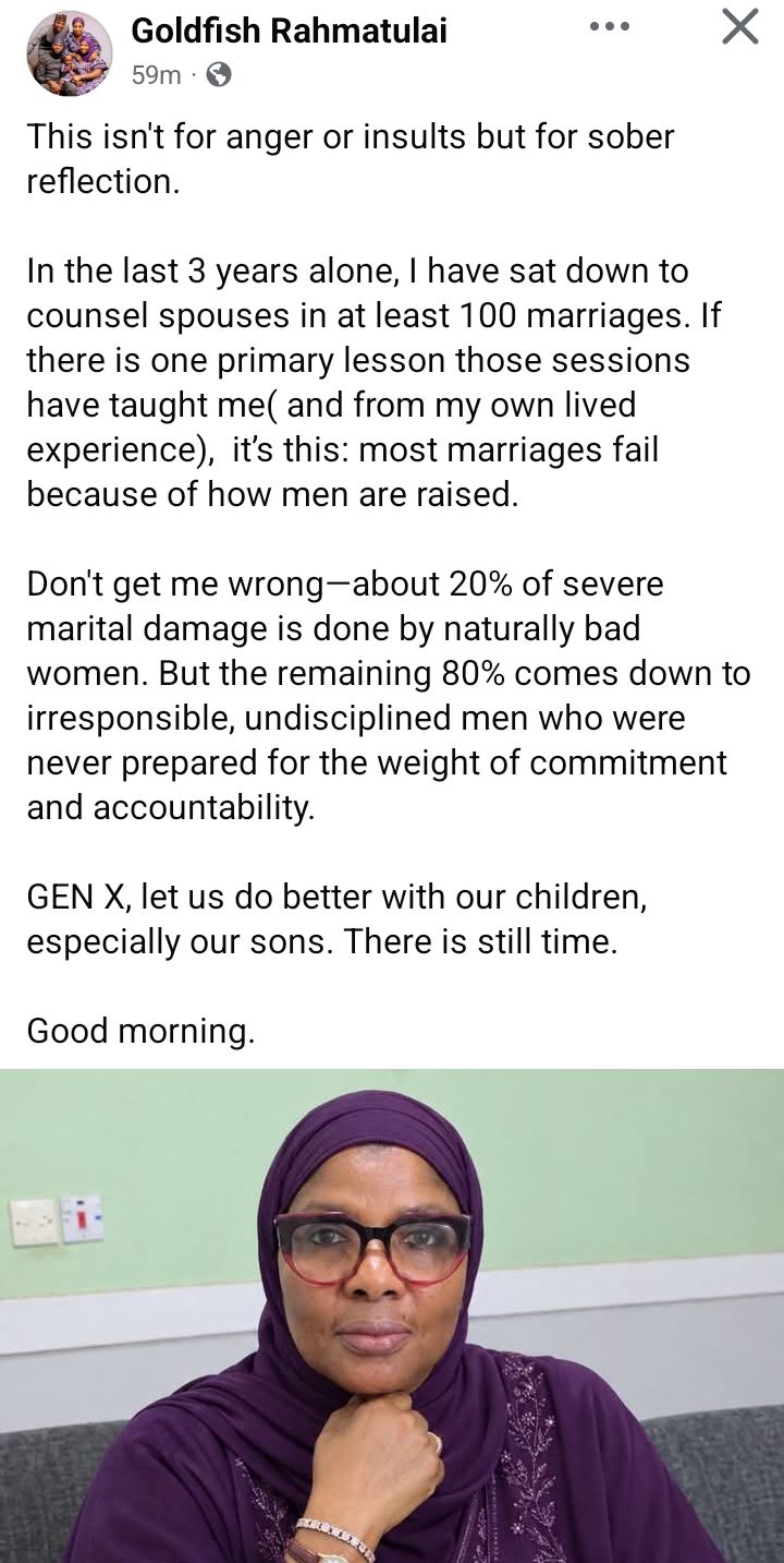 80% of marriages fail because of how men are raised - Nigerian lawyer says