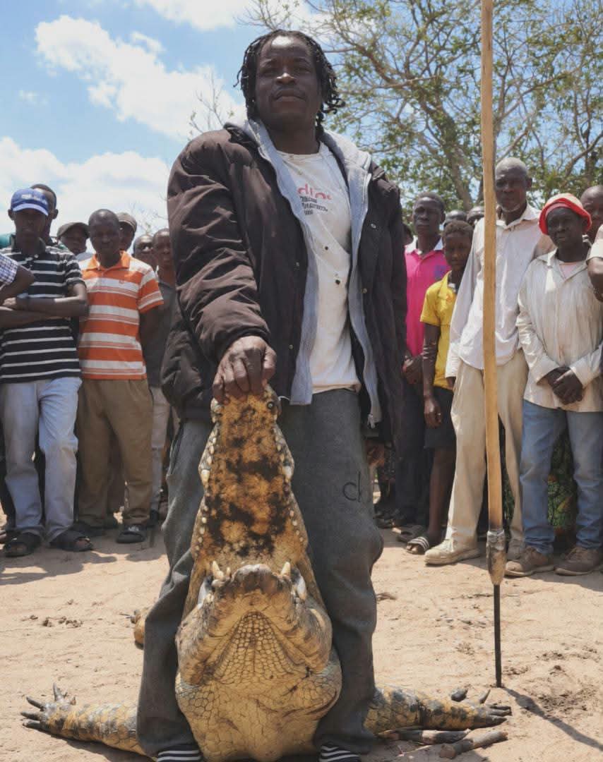 Man k!lls crocodile with spear after it allegedly k!lled two family members in four days
