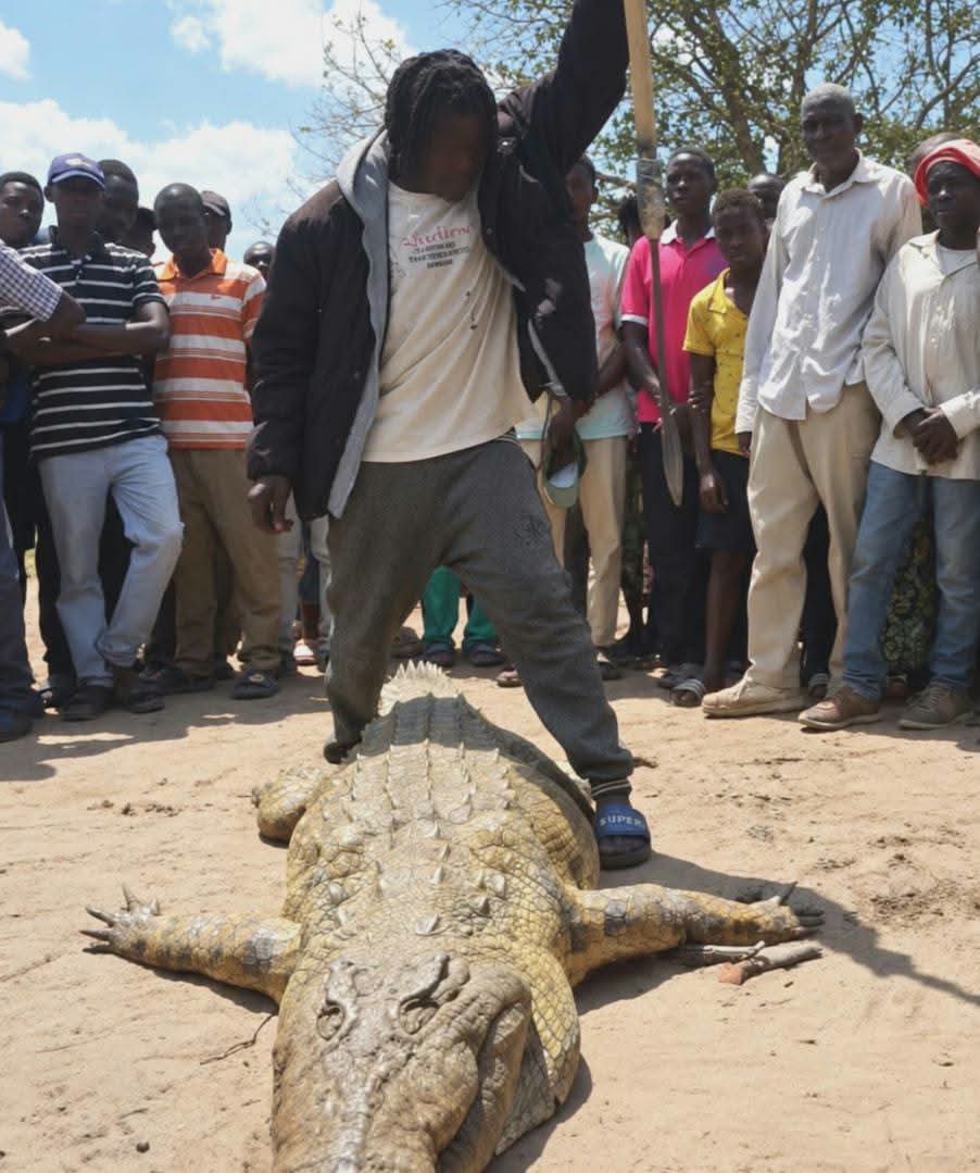 Man k!lls crocodile with spear after it allegedly k!lled two family members in four days